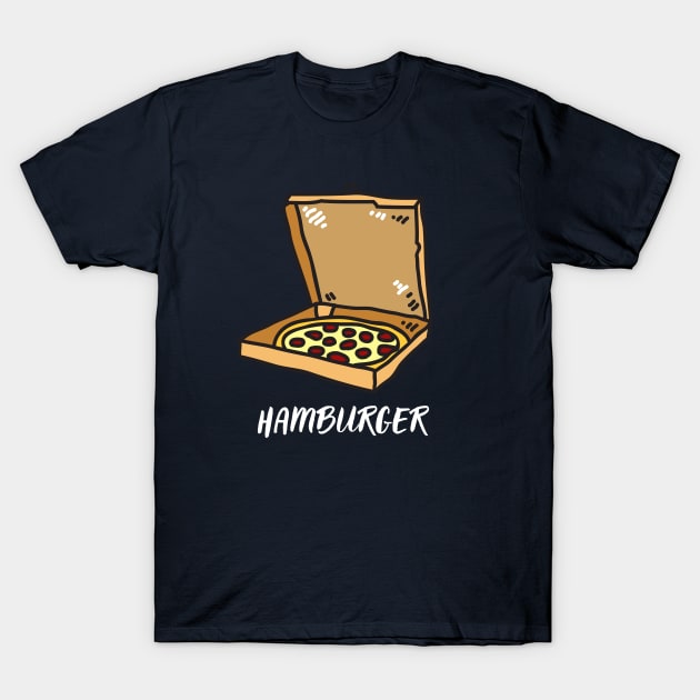 Slightly Wrong  Funny Pizza Hamburger T-Shirt by waltzart